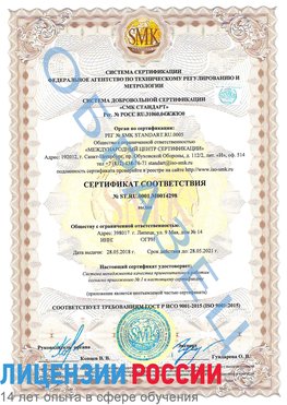 Образец сертификата соответствия Нижний Архыз Сертификат ISO 9001